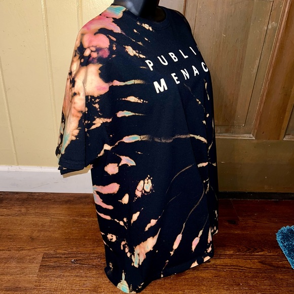 New Public Menace Colorful Reverse Tie-Dye Graphic Tee Size XL - Picture 4 of 13